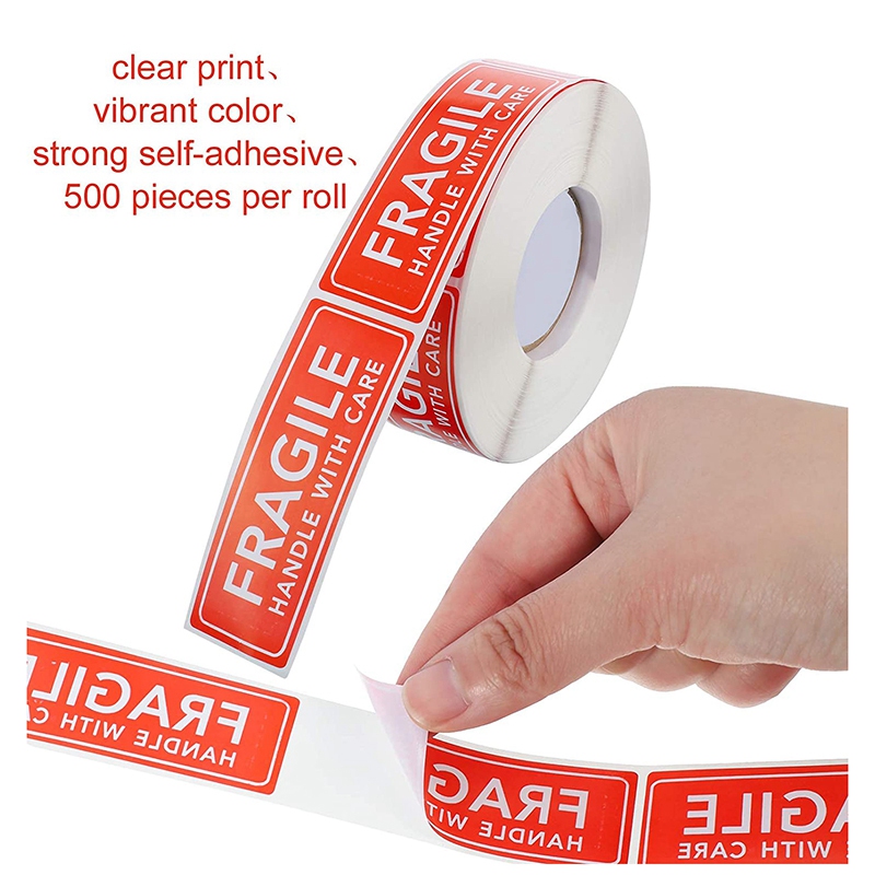 2 Roll 1Inchx 3Inch Labels Fragile Sticker Red Fragile Warning Label Sticker Fragile Label For Packaging