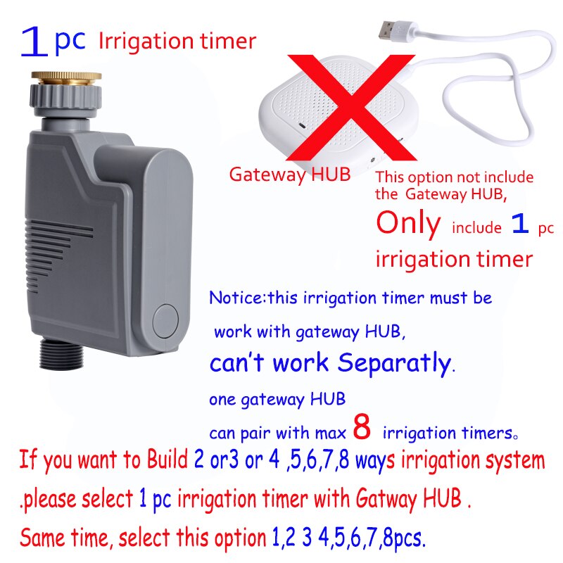 WIFI Connect Tuya Smart Home Watering Timer Irrigation timer Soil Moisture Sensor Garden Irrigation Controlle System: Only timer NO HUB