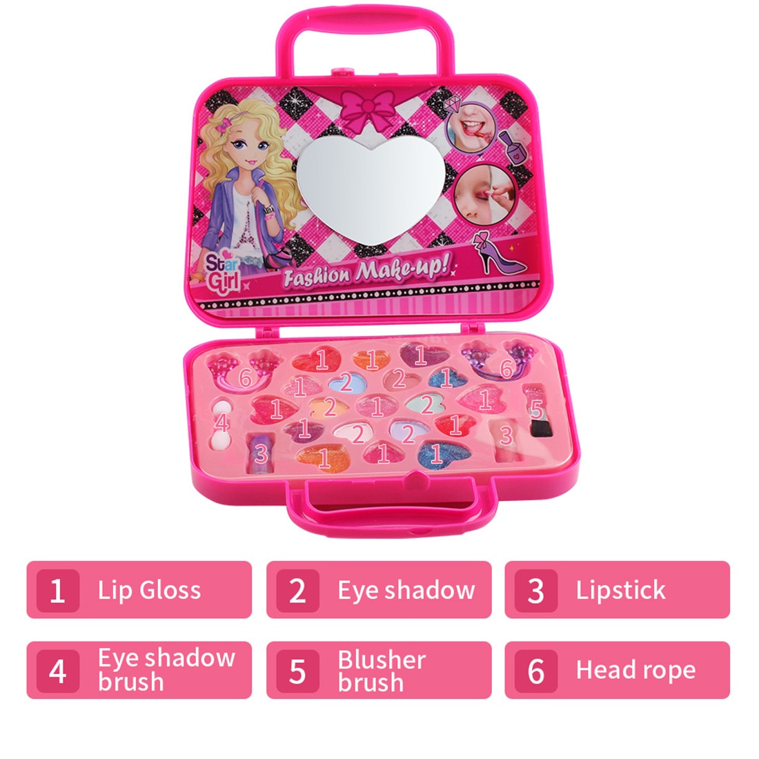 26Pcs Children Pretend Play Playset Girl Cosmetics Kit Environmental Toys Makeup Set Preschool Kid Beauty Handbag Cosmetic Toys