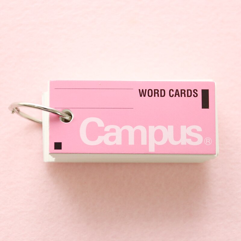 stationery Japanese Portable Campus words Cards Notebook leaflet hoop mini blank notebook pocket book c922: Pink