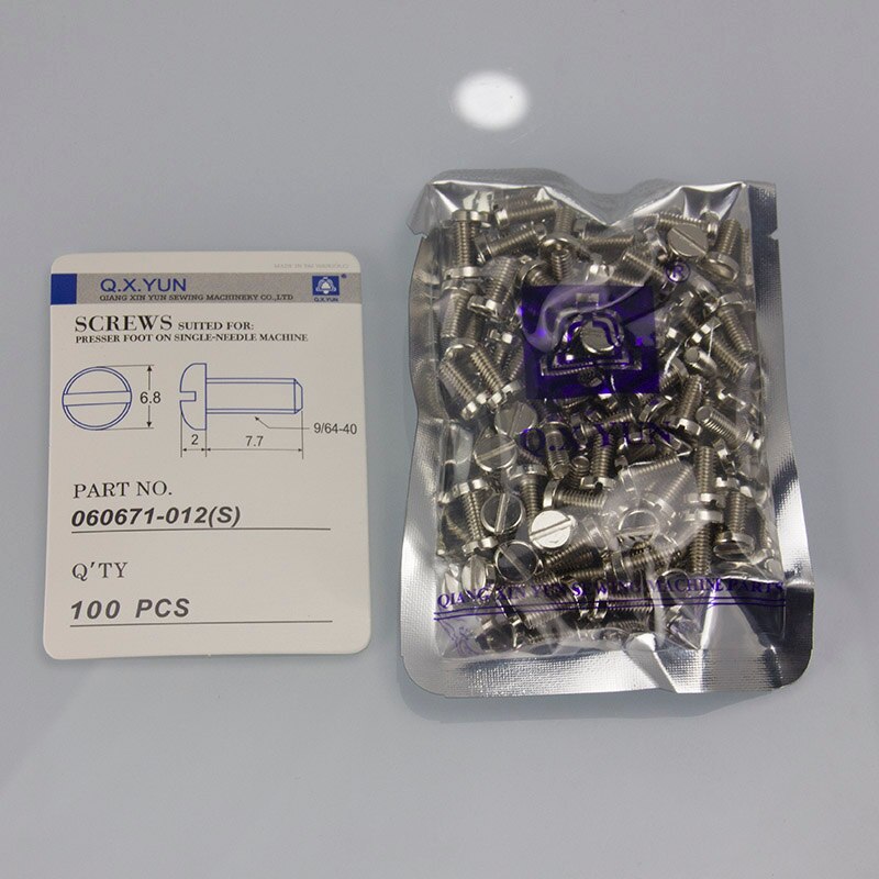 100pcs Sewing machine screw brother pegasus siruba kansai singer typical needle plate /feed dog/presser foot screw .....: 060671-012S