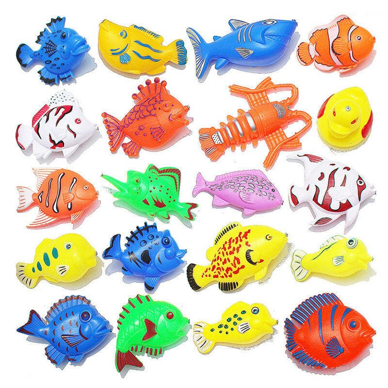 Children&#39;s Magnetic Fishing Game Fish Toy Magnetic Game Children Fishing Toy Exercise Body Coordination Suit To Children: B-Large 10PCS