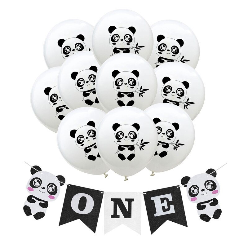 Cute Panda Theme First Birthday Boy Party Non-woven Fabric Birthday Banner Garland Party Supplies Birthday Party Decoration