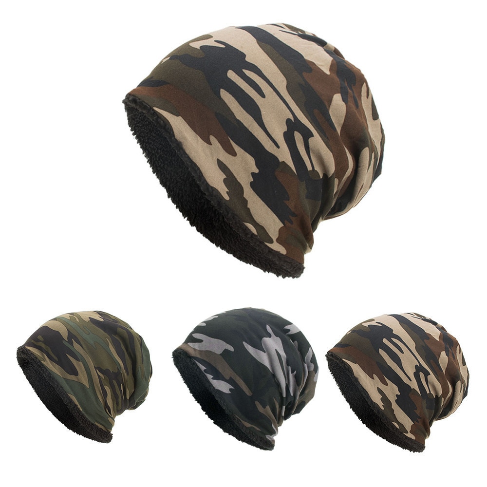 Capuche Camouflage pour hommes et femmes, Baggy en Crochet pour hiver, bonnet de Ski en laine, crâne, chapeau