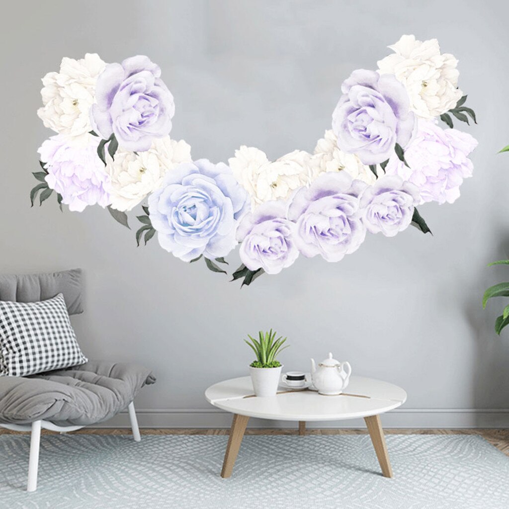 Style blanc pivoine Stickers muraux chambre salon ... – Grandado
