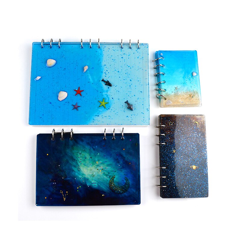 1pc gør-det-selv silikone krystal epoxy støbning notebook form  b5 a5 a6 a7 høj spejl cover form varmebestandig genanvendelig notebook form