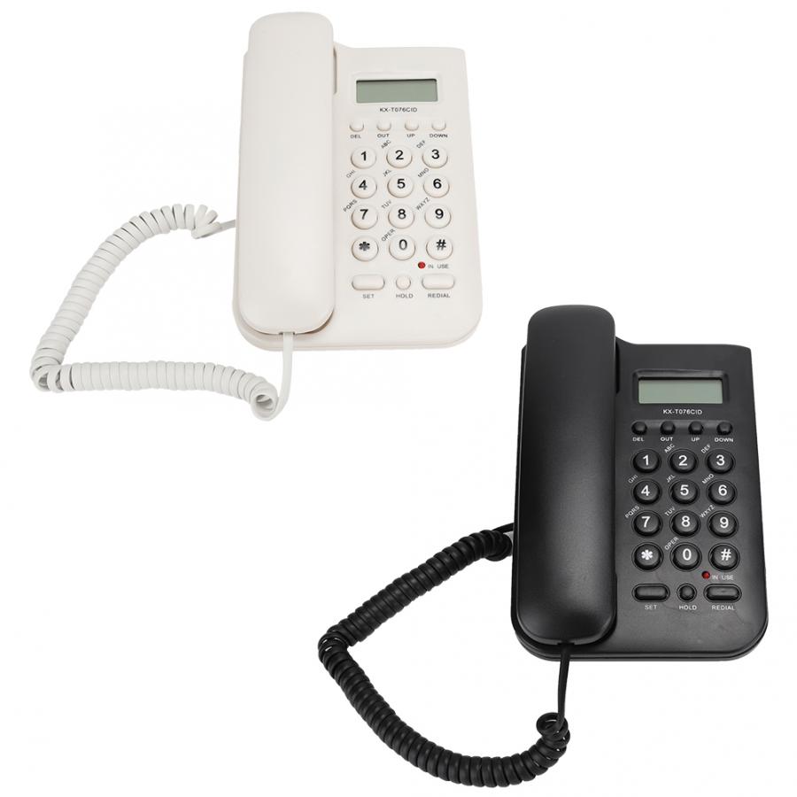 Landline Phone Corded Home Office Telephone Desktop Fixed Wired Phone Support FSK/DTMF Dual System for Home Hotel Office