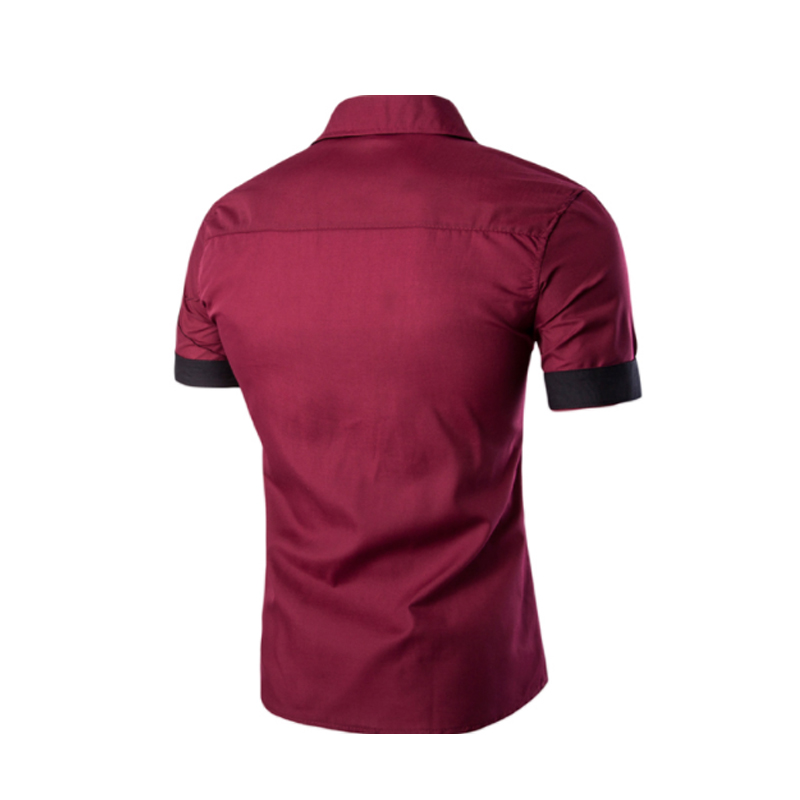 Visada Jauna Wit Mode Mannen Korte Mouwen Shirt Checkred Kleuraanpassing Shirts Slim Fit Casual Zomer Blouse Shirt