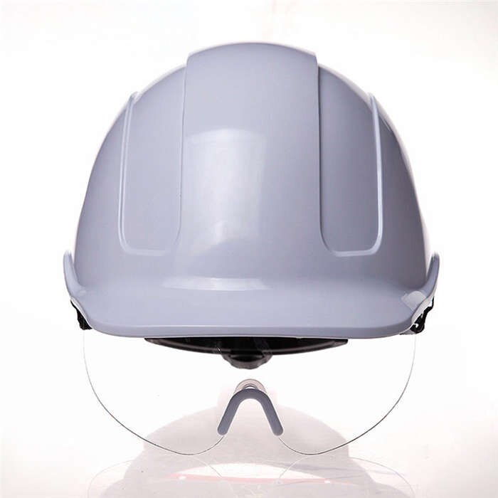 Ck tech. sikkerhedshjelm med pc-briller hård hat abs konstruktion beskyttende hjelme arbejdshætte engineering redningshjelm: Hvid