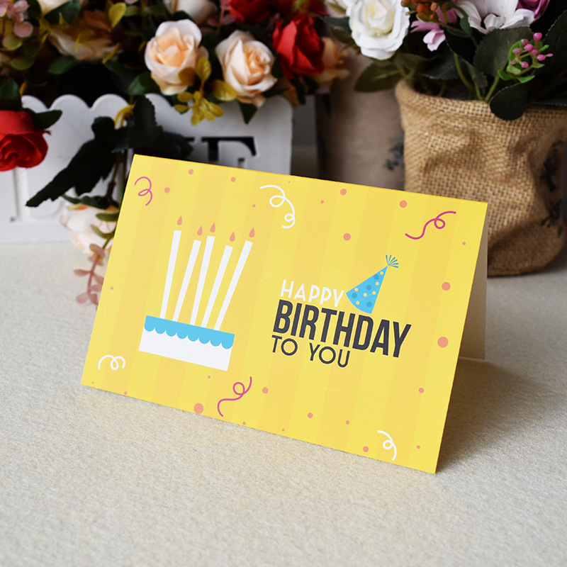 Happy Birthday Card 3D Birthday Cake Pop-Up Cards Flowers Birthday Card Anniversary Party Supplies