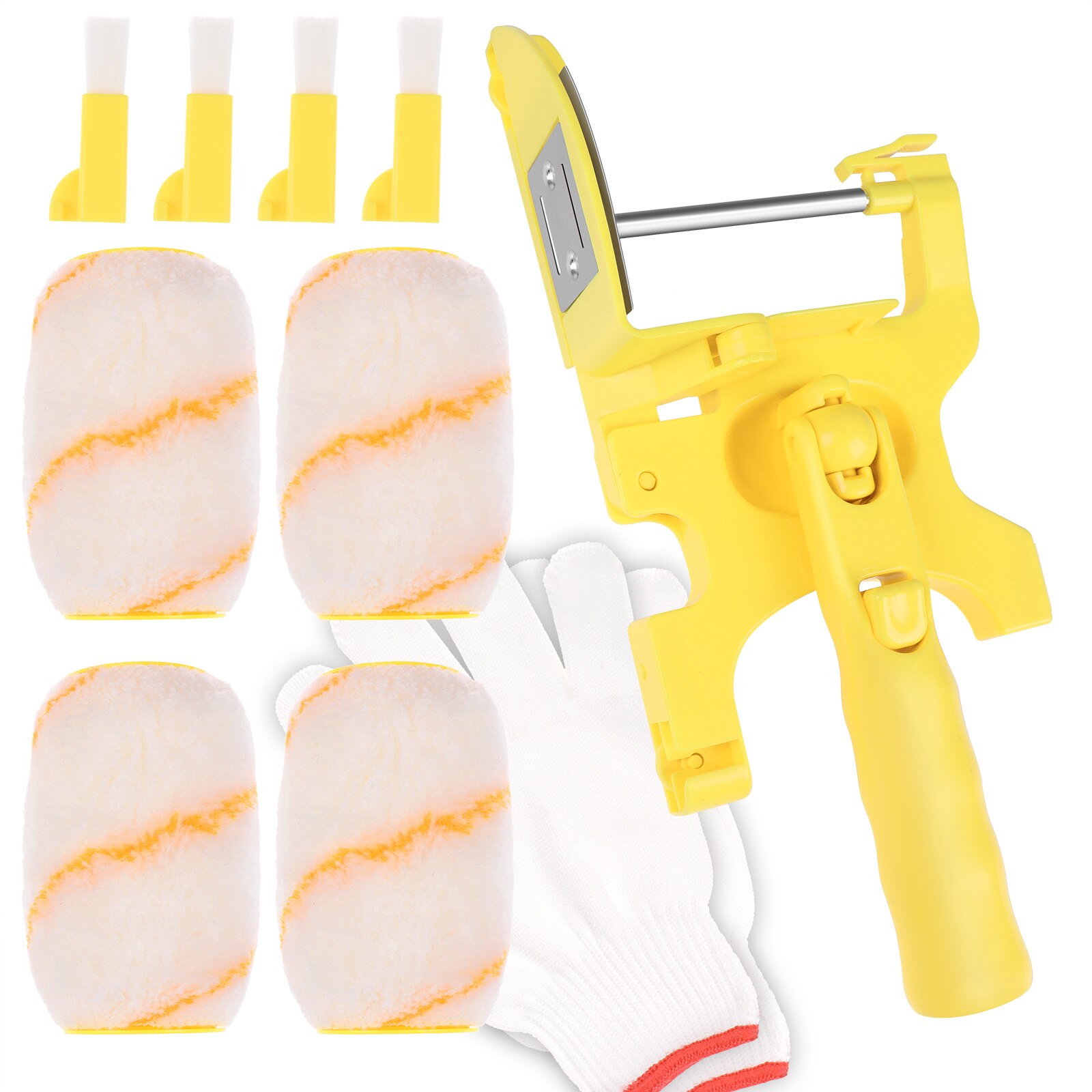 11Pcs Clean-Cut Paint Edger Roller Brush Multifunctional Hand-held Roller Paint Brush Clean Paint Edger Wall Painting Glove Sets