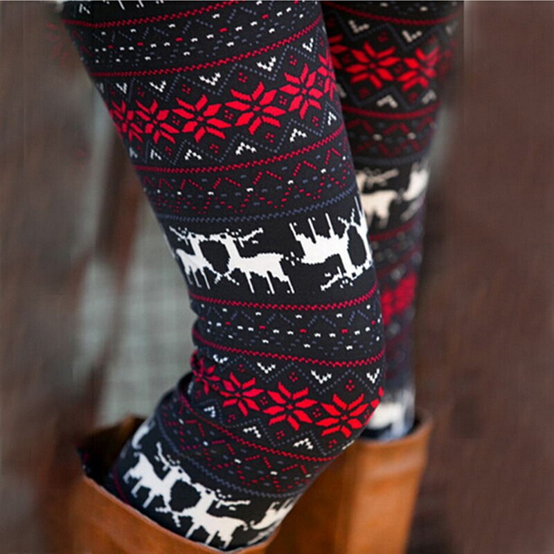 Dames herfstleggings meisjes winterleggings broek sneeuwvlok kerst hertenprint leggings dameskleding jeggings: 4