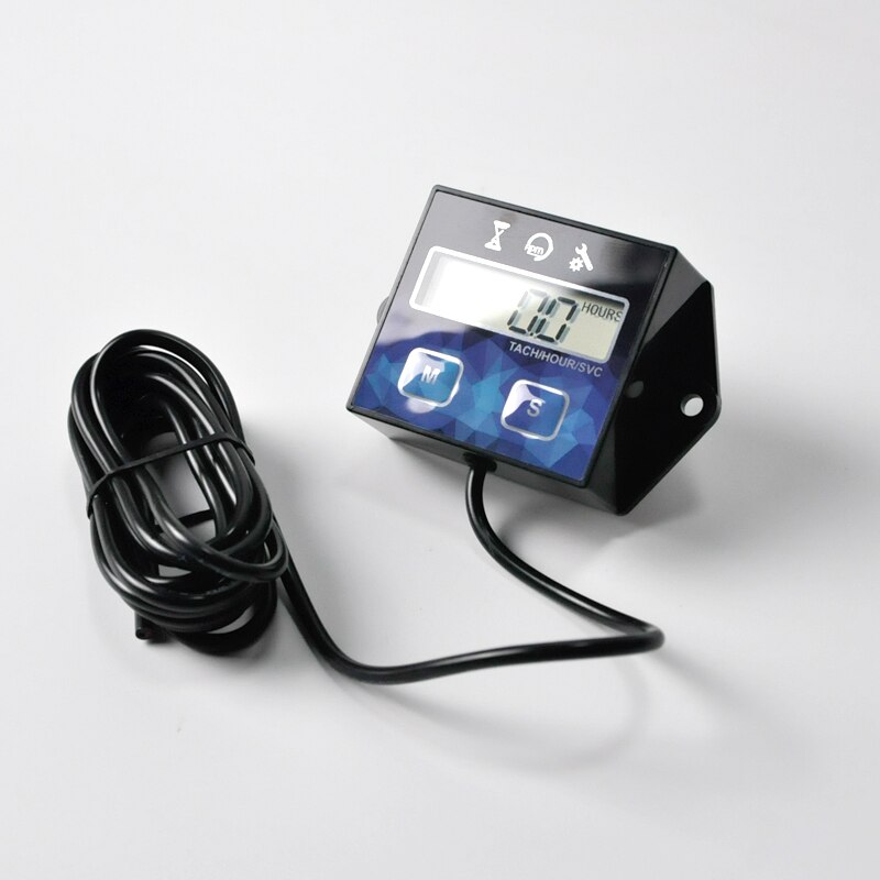 Tachometer Hour Meter Gauge Digital Engine Track Oil Change Inductive Hour Meter for Boat Lawn Mower Motorcycle Outboard HM011F