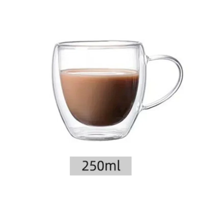 5 maten dubbelwandige geïsoleerde glazen beker heldere espresso koffiemokken handgemaakte biermok thee melkglas whisky glazen kopjes drinkgerei: Paars