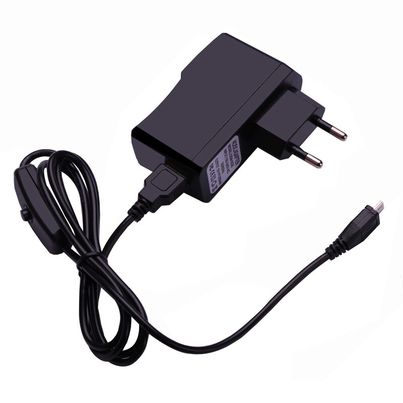 Adaptador de fuente de alimentación de CA para Raspberry Pi 3, 5V, 2.5A, modelo B + plus, interruptor de encendido y apagado, Cable Micro USB, Cargador USB