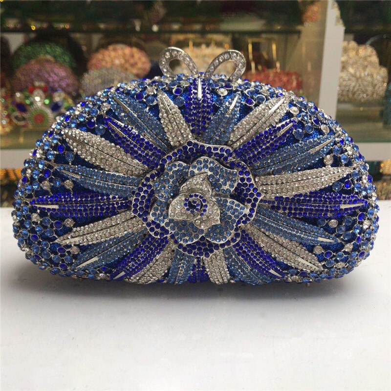 Nuovo Fiore di Modo di Cristallo Della Frizione Della Borsa e la Borsa Femminile Cristalli di diamante Pochette Manufatti Delle Donne Sacchetto di Sera per la Cerimonia Nuziale