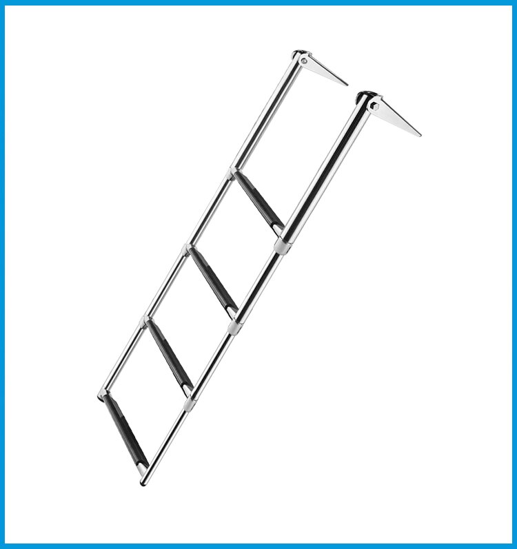 BSET MATEL 4 Steps Boat Stainless Steel 304 Telescoping Folding Ladder Deck Outboard Swim Platform Boat Marine Yacht Accessories