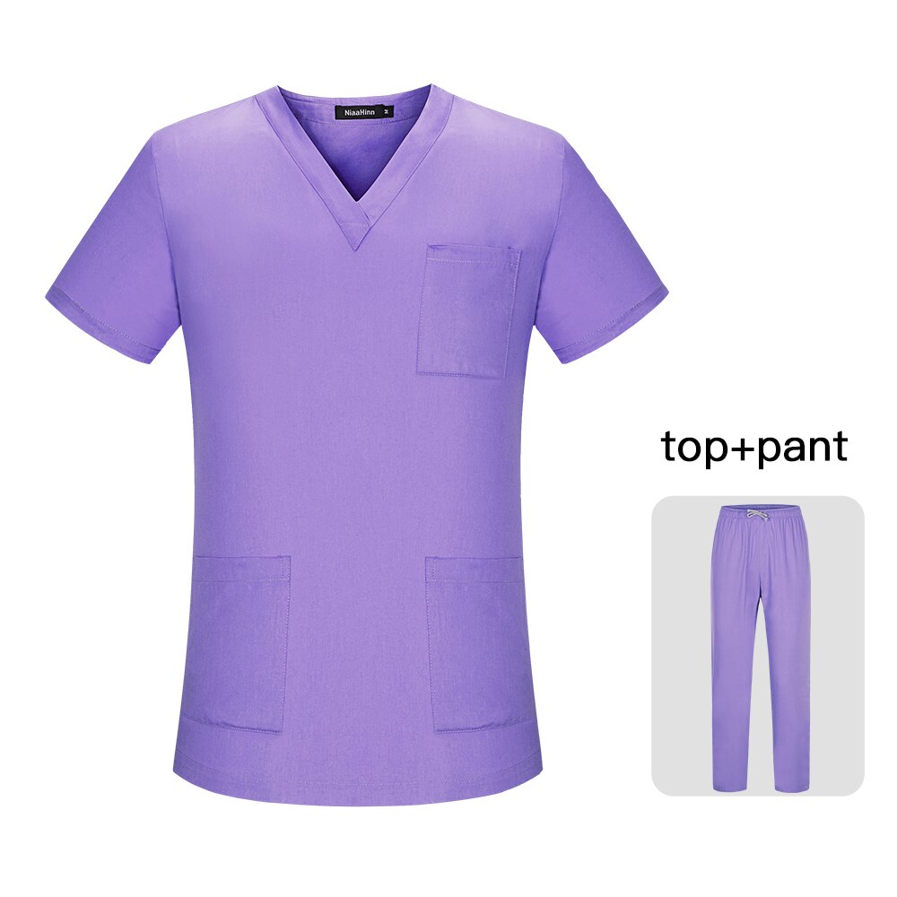 Spa Uniforms Beautician Scrubs Work Set Tops+Pants Beauty Salon Work Wear V Collar Scrubs Women Uniforms Short Sleeved Lab Coats