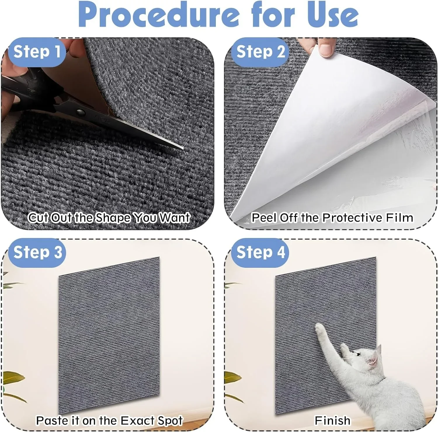 Drapak dla kota Dywan Koty Drapak dla kota Mata ochronna na meble Dywan z samoprzylepnym przycinaniem Drapak dla kota