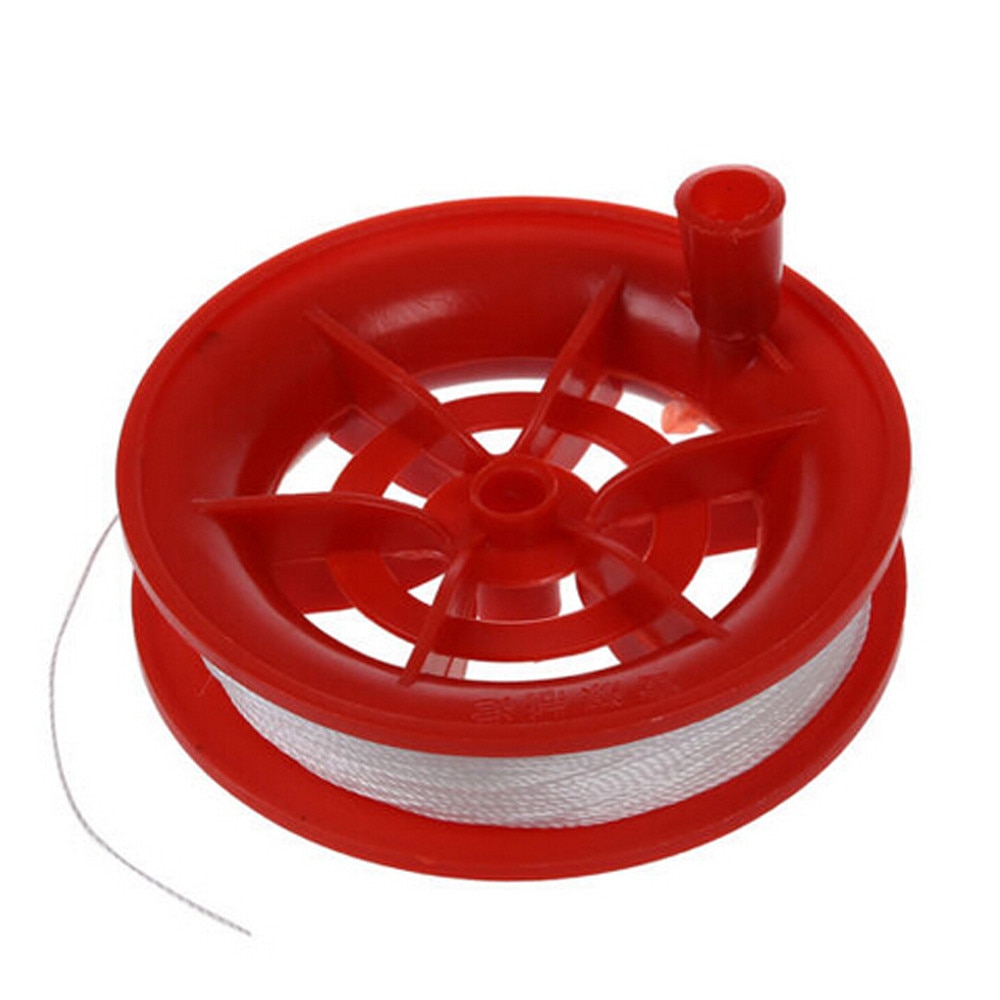 Kite Reel Winder 50M Twisted String Line Red Wheel Kite Reel Winder Outdoor Kite Accessories