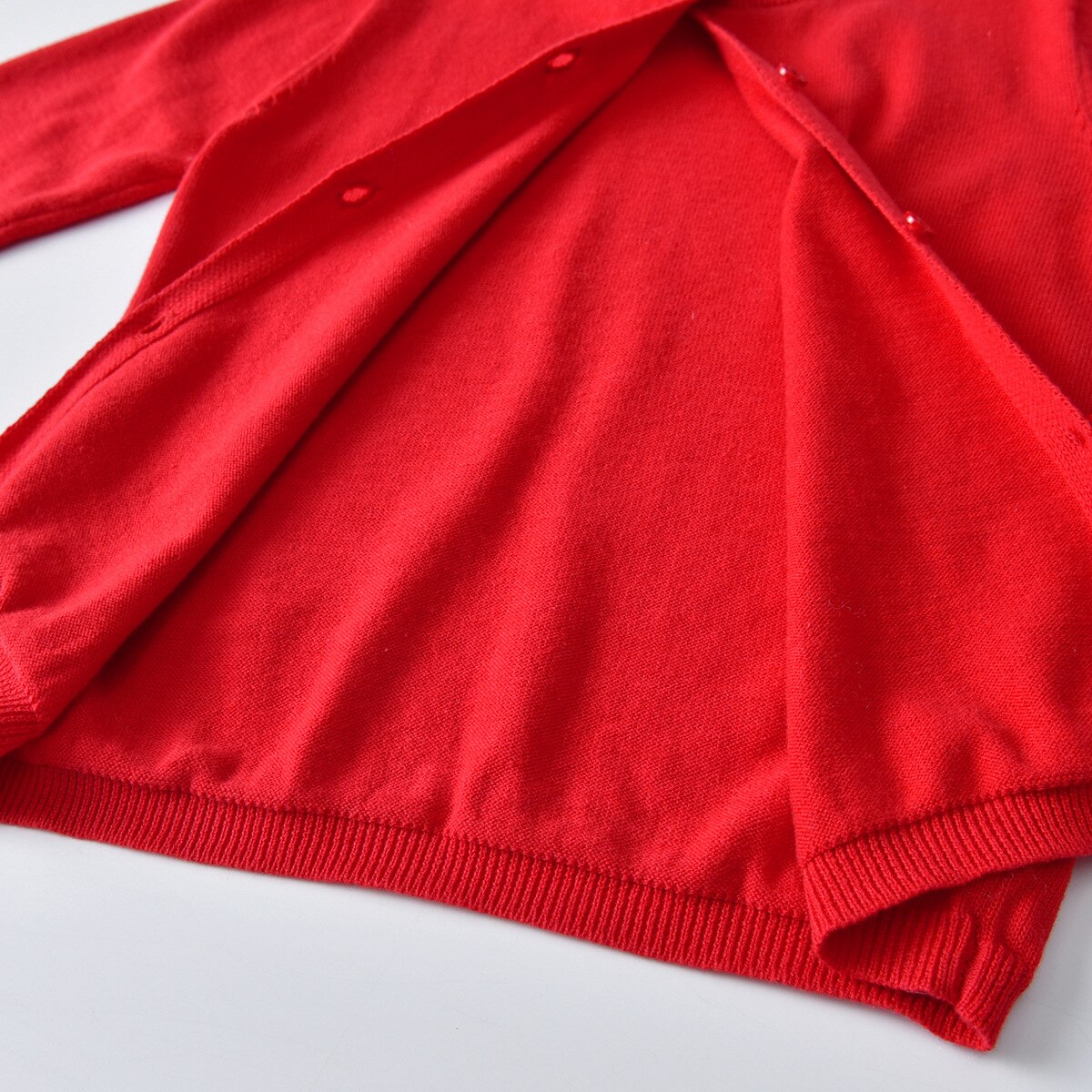 Efterår børn baby piger drenge strik cardigan enkeltradet klassisk ribbet lukning enkel stil forårstøj