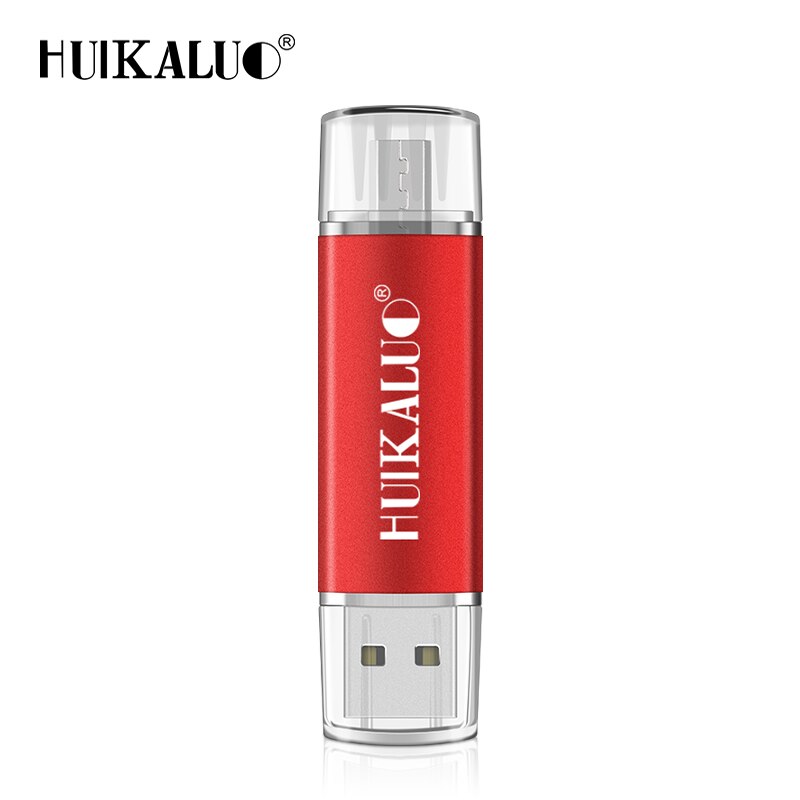 Unidad flash USB de alta velocidad, Memoria OTG de alta velocidad, 64 GB, 32 GB, 16 GB, 8 GB, 4 GB, almacenamiento externo, doble aplicación, Micro USB: 128 GB / Rojo