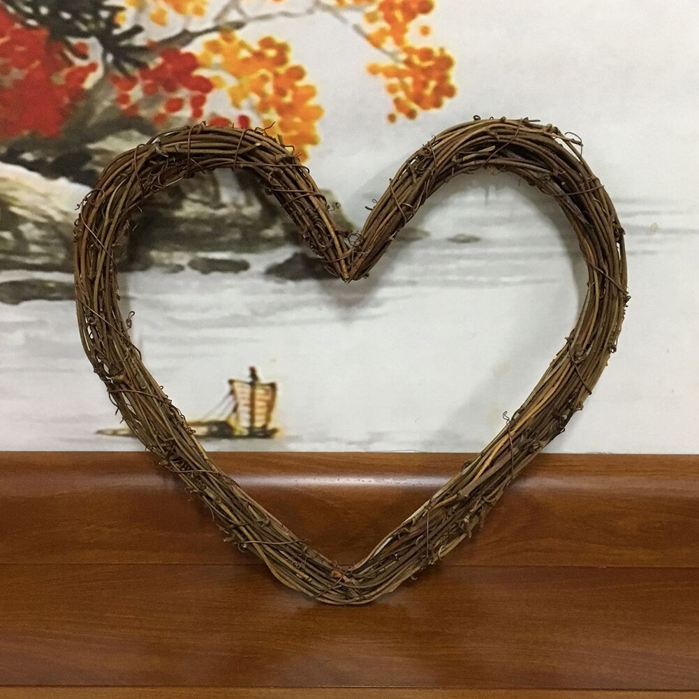 Rattan Vine Heart Shape DIY Wreath Garland Party Christmas Window Decor Ornament