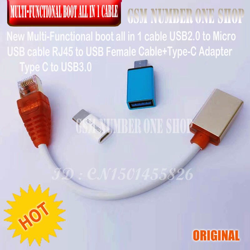 Micro USB RJ45 Multifunction boot all in 1 cable for Qualcomm EDL/DFC/9008 Mode support fast charge MTK/SPD box octopus box