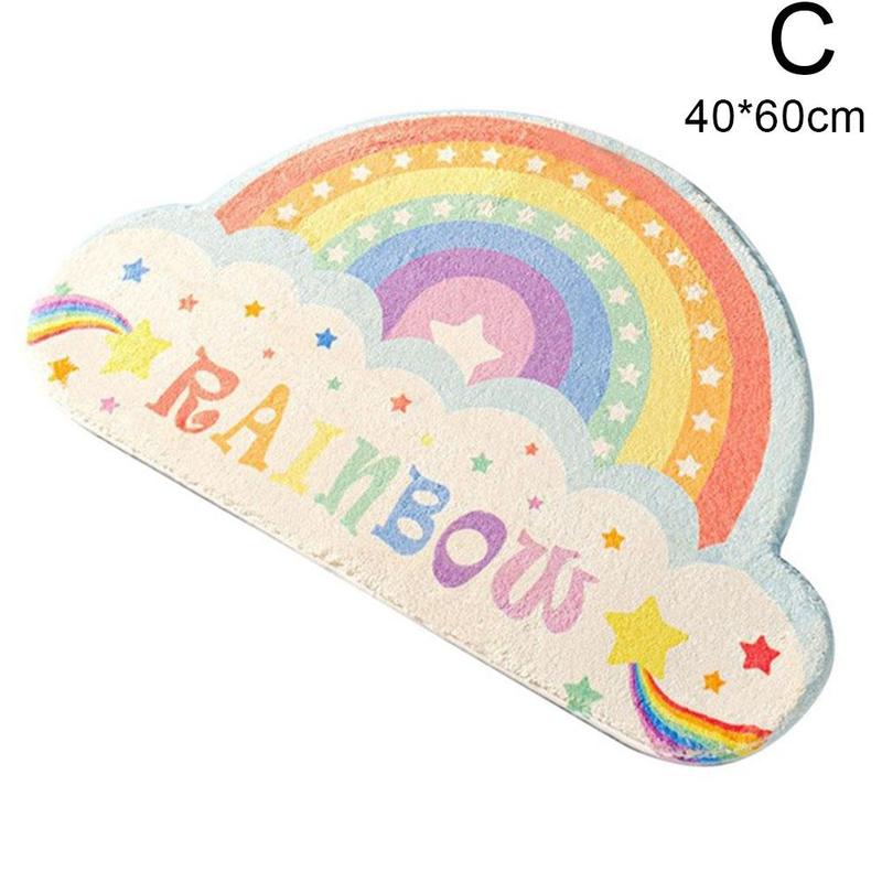 Thuis Regenboog Deurmat Halve Cirkel Vloermat Badkamer Deur Entree Antislipmatten Cartoon Kleur Tapijt Stofdicht Waterdicht Tapijt: C