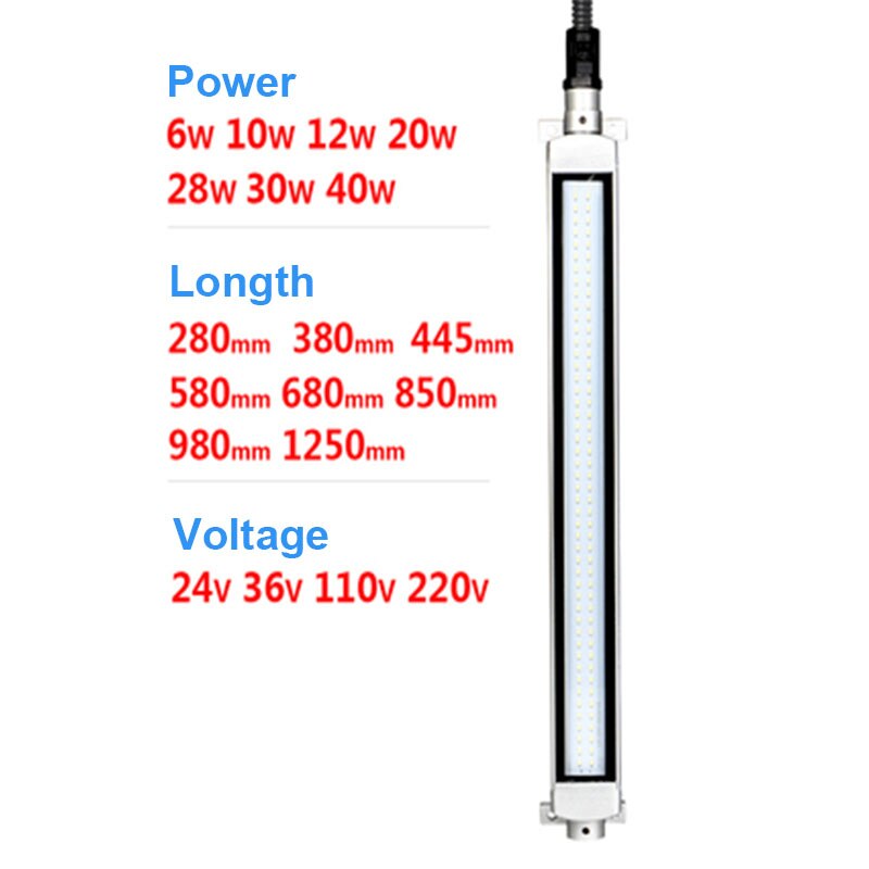LED Fräsen CNC Maschine Werkzeug Licht Explosion-proof Wasserdicht Öl-proof Werkstatt Arbeits Lampe Lange drehmaschine lampe 24/36/220V