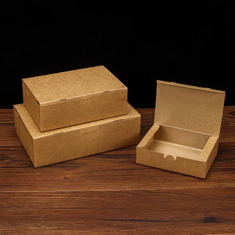 Fiambrera de papel Kraft desechable, contenedores de preparación de comidas, cajas de comida para llevar para restaurante, hogar, ensalada, aperitivos, cartón, 50 piezas: Marrón / 1 unid