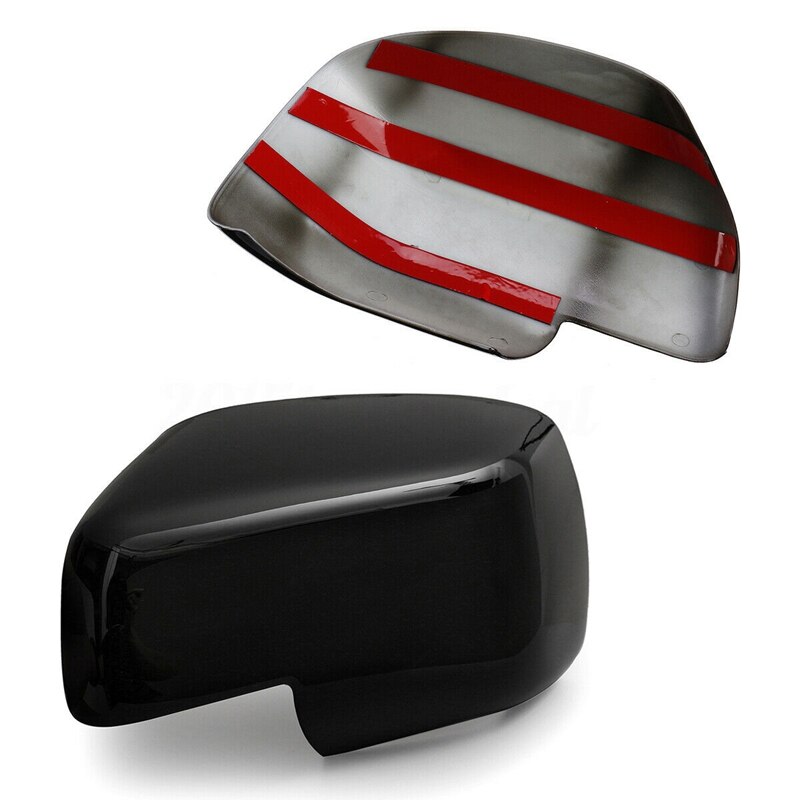 2Pcs Gloss Black Wing Mirror Covers Cap for Land Rover Discovery 3 Freelander 2