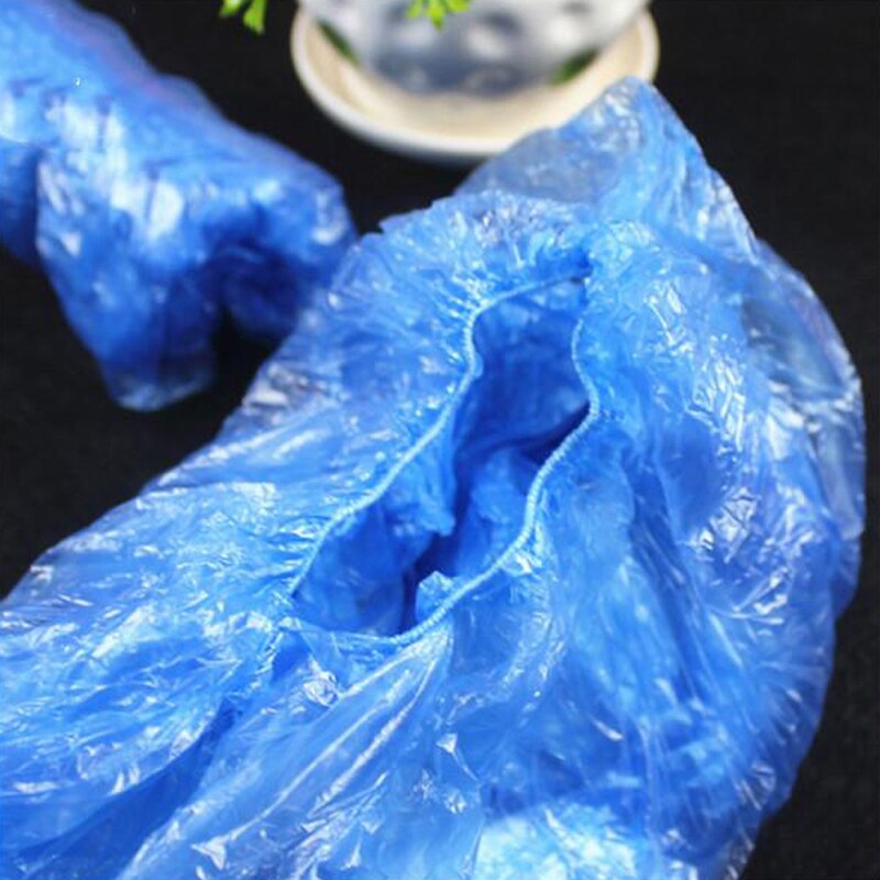 100pcs/lot Disposable Waterproof Plastic Shoe Covers Rainy Day Carpet Floor Protector Thick Cleaning Shoe Cover Blue Overshoes