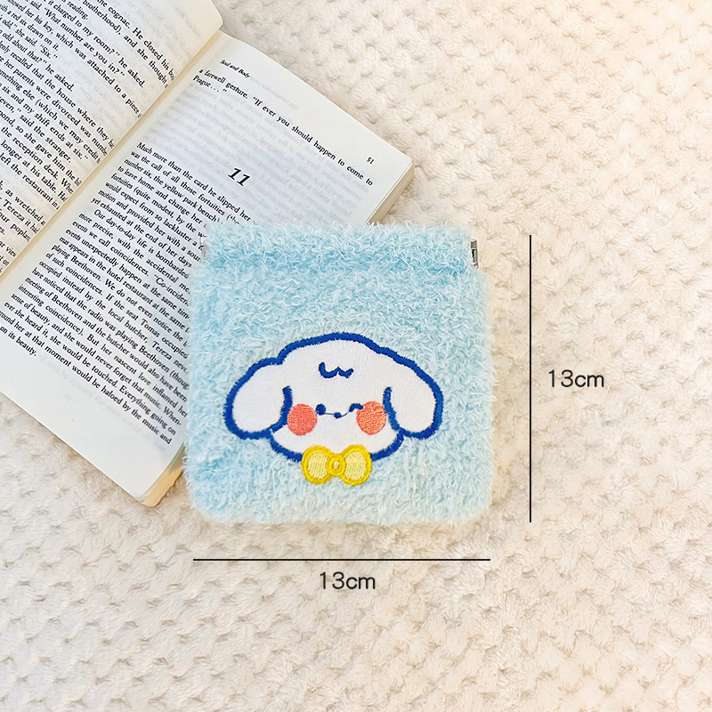 2024 Kawaii Shrapnel Small Cosmetic Bag Plush Storage Bag Cute Women Girl Lipstick Make Up Holder Bag Pouch for Gift Girl: Czerwony