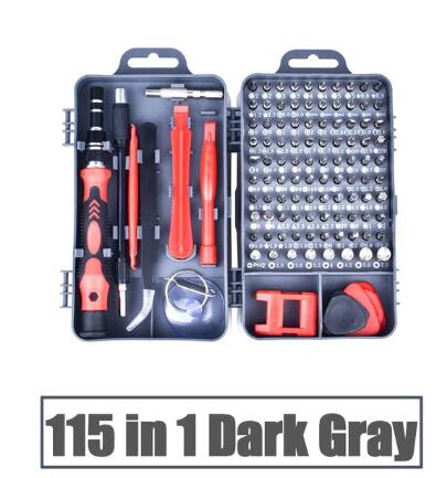 Qsupokey 115in 1 skruvmejsel uppsättning skruvmejsel bit uppsättning multifunktion precision mobiltelefon reparationsenhet handverktyg: D