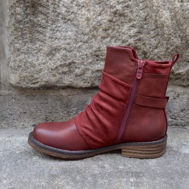 Dames enkellaarsjes met lage hak matin schoenen dames laarsjes herfst pu leer matin schoen damesschoenen dames schoenen sapato  nh097