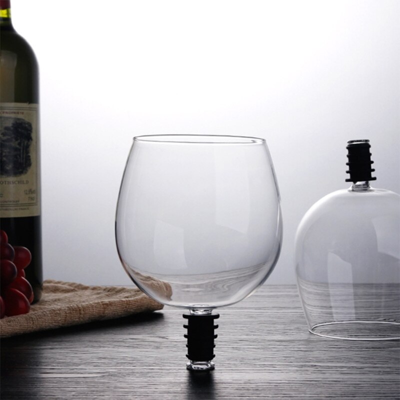 Wine Glass Topper,Glass That Inserts into Your Wine Bottle,The red Wine glass to drink straight from the bottle