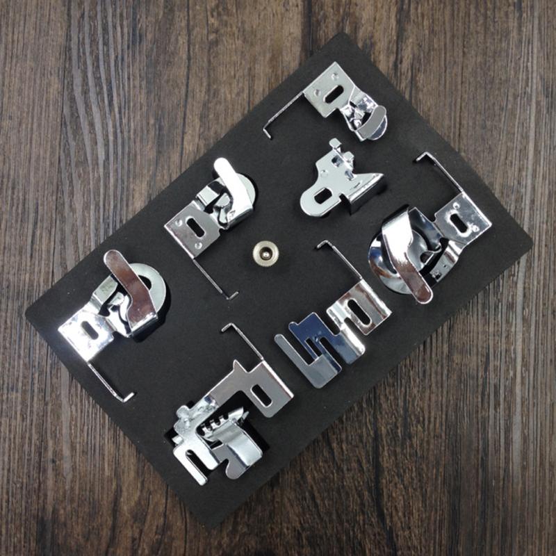 Binnenlandse Naaimachine Voet Presser Rolzoom Voeten Set voor Brother Singer 3 Size