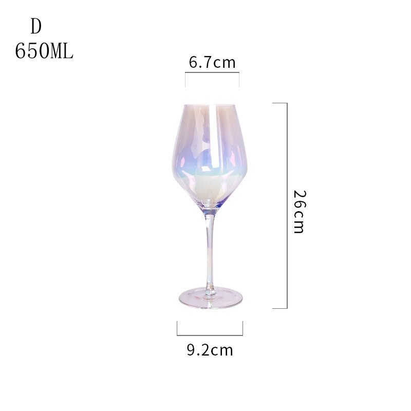 Rainbow Glass Europe Dazzle Color Wine Glass Champagne Glass Red Wine Glass Wedding Crystal Cocktail Glasses: D