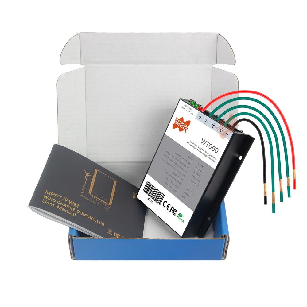 600W 12V 24V Auto IP67 Wind Turbine Generator Lading Ontlading Controller Windmolen Rem Regulator Voor 400W 600W Wind Generator: WT060