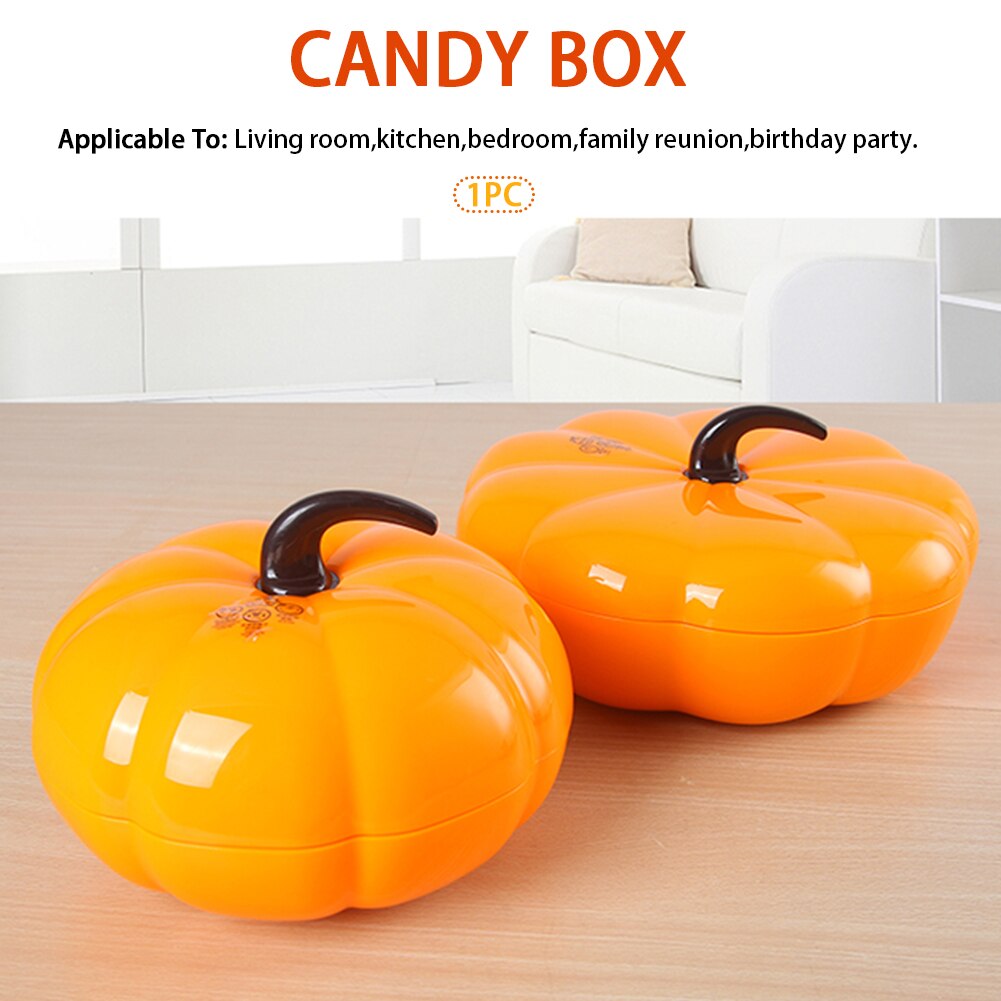 Pumpkin Shape Snacks Partition Manager Cute Home Decor Candy Box Sealed Family Living Room Storage Tray Festival With Lid Party