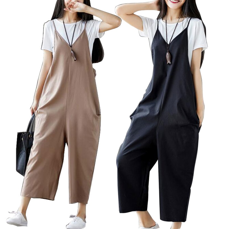 Monos de maternidad de color puro para pantalones de mujer embarazada, Baberos braguados para el trabajo, con tirantes de uniforme elásticos