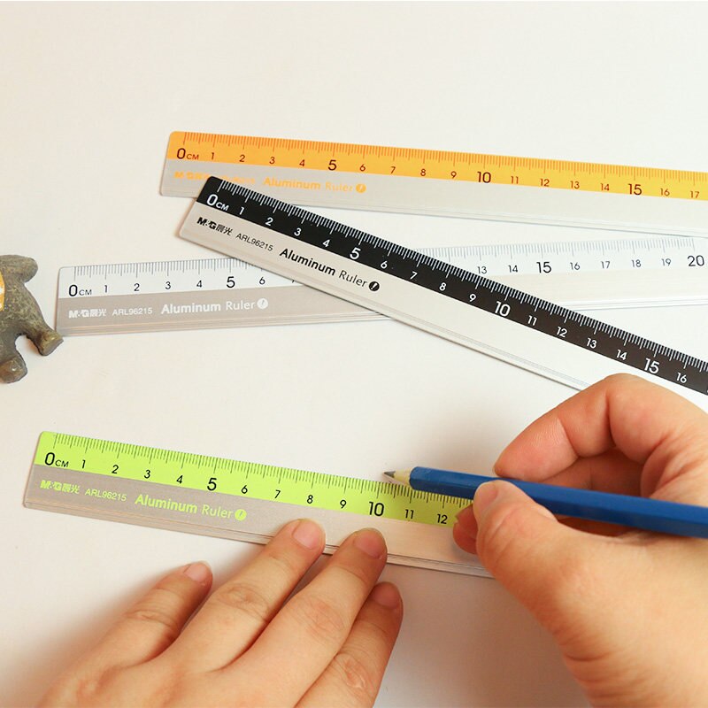 scale ruler mapping measurement of office stationery 15/20/30CM Aluminium alloy ruler steel cutting ruler