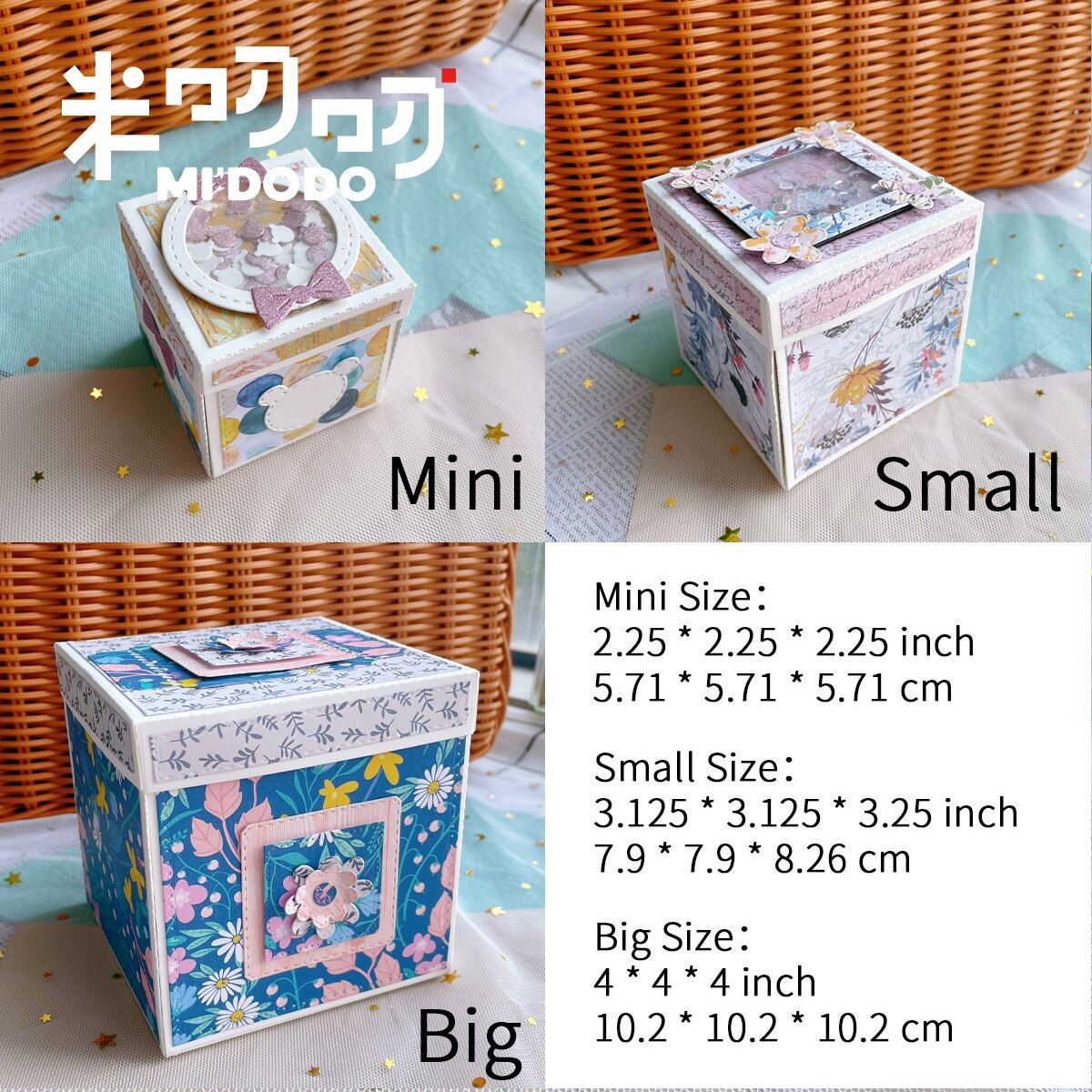 3 Size Explosion Box Collection Cutting Dies for Scrapbooking Dies Memory Paper Craft Midodo Metal Cutting Dies