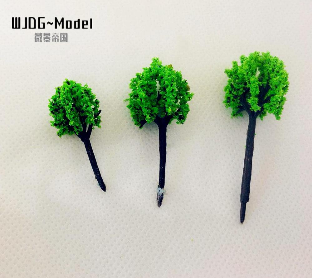 50pcs 6.5cm Green Plastic Model Trees – HO / OO Scale (1:100) For Train Railway Scenery