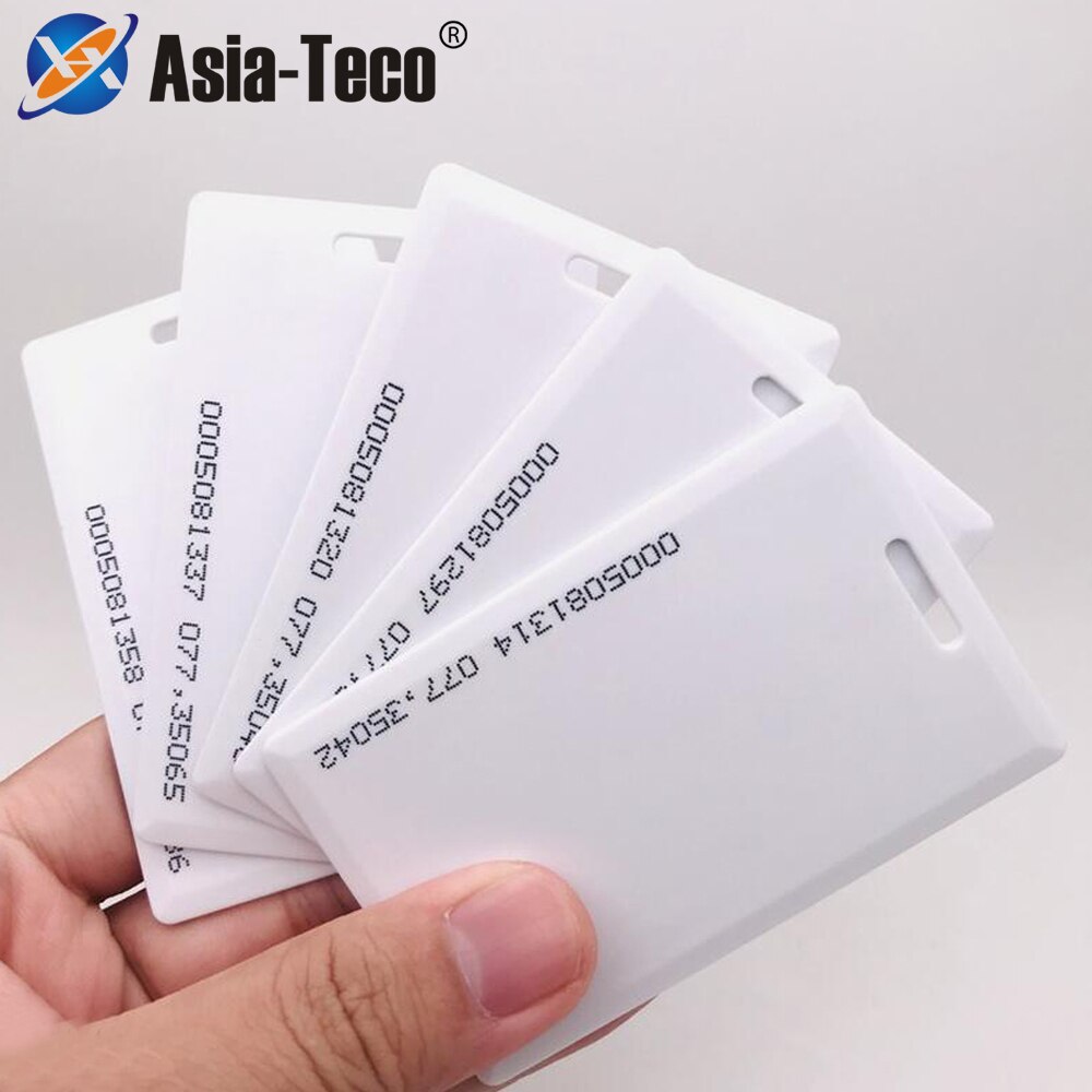 Tarjeta inteligente de acceso RFID, 25 unids/lote, 1,8mm, 125KHz, identificación inductiva, Tarjeta blanca para el sistema de Control de acceso, tiempo y atención aparato
