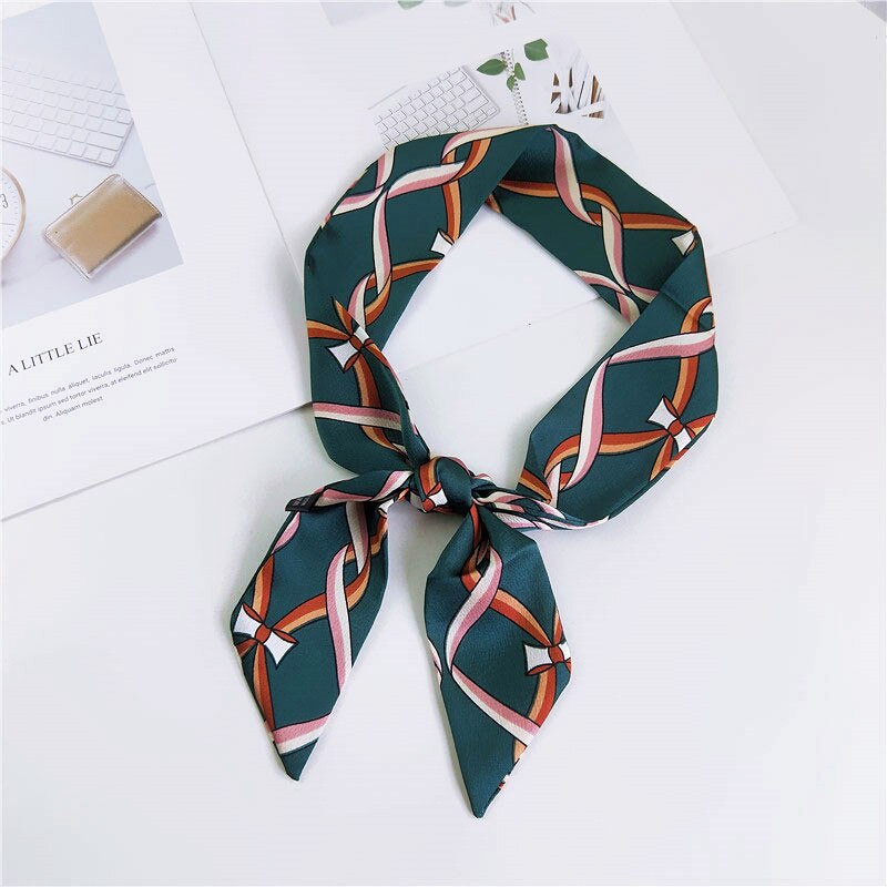 Hart Print Hoofd Scraf Das Sjaal Vrouwen Lange Skinny Chiffon Zak Haar Sjaals Voor Dames foulard Femme: COLOR 5