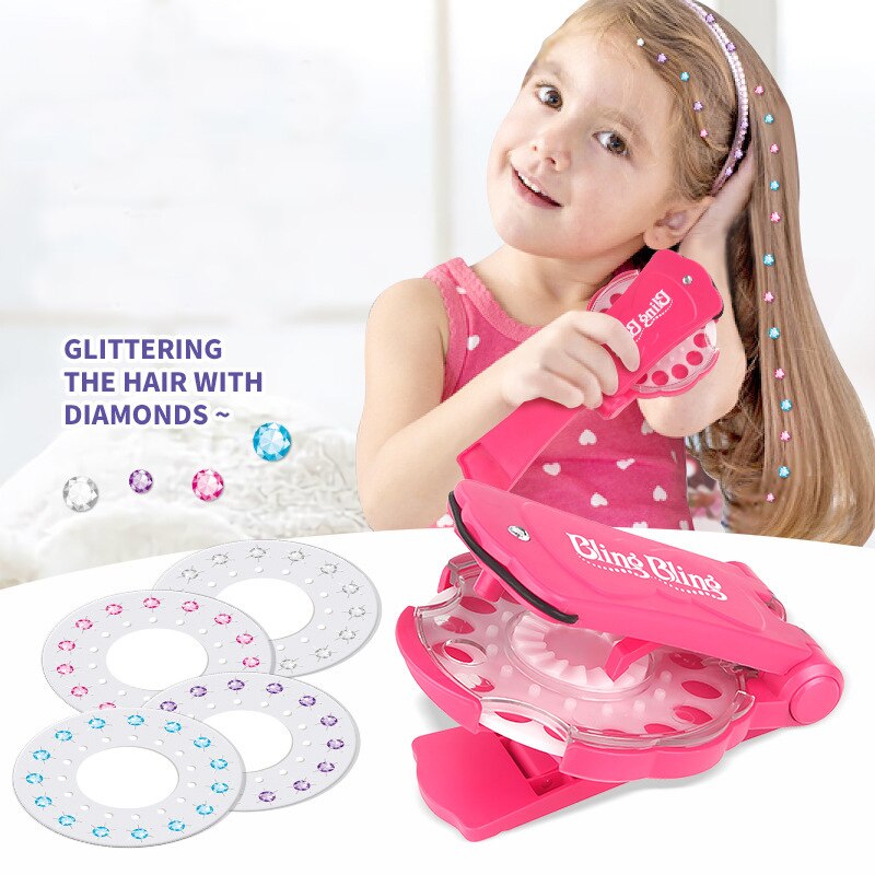 180 Gems Blingers Deluxe Set Toy Pretend Play Jewel Refill Set DIY Girls Hair Styling Tool Diamond Sticker Toys