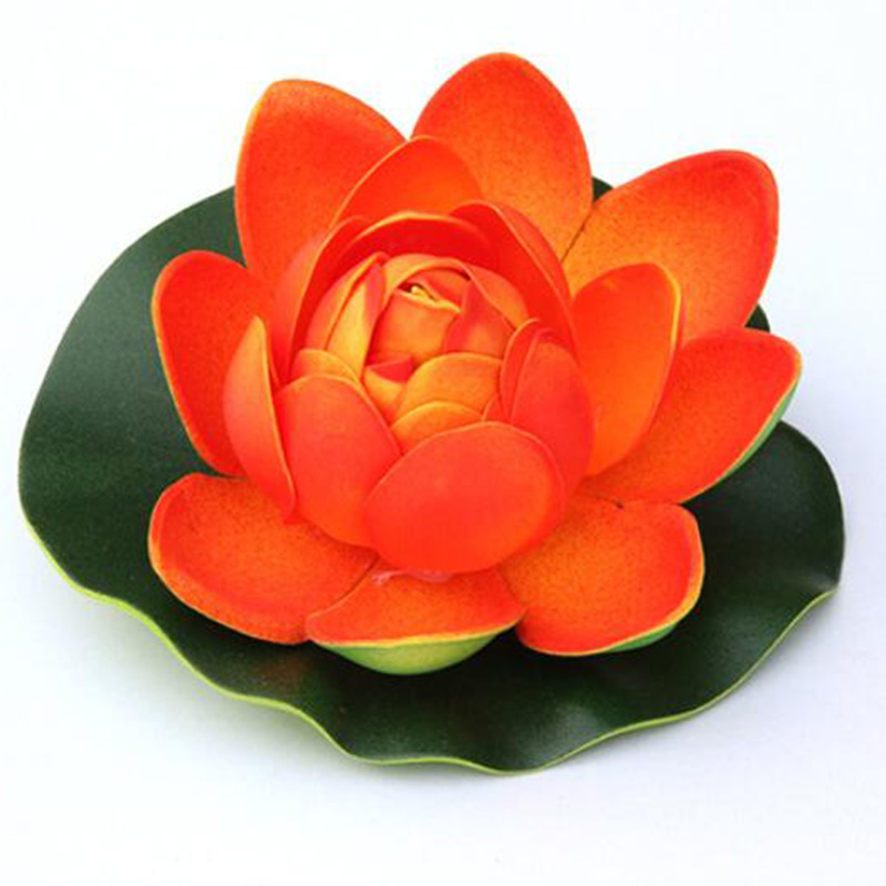 Simulación de Acuario, flor de loto flotante en el agua, tanque de peces al aire libre, piscina, paisaje, plantas, Color aleatorio, 2 uds.