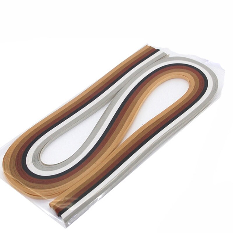 120 Strips Craft Paper Quilling Paper 5mm Origami DIY Art Tools Hand Made Scrapbooking Artwork Party Home Decor: Coffee series / 5mm